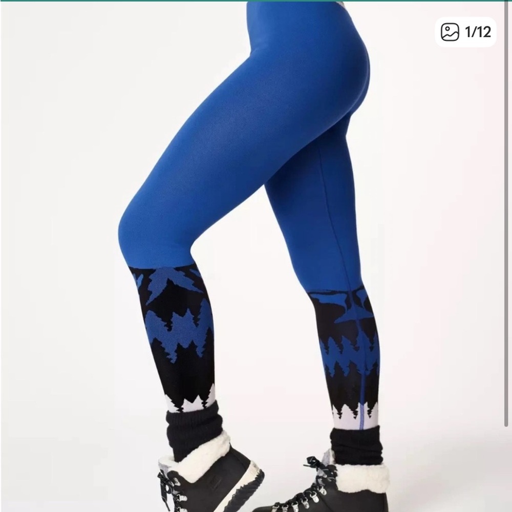 Sweaty Betty blue mountain base layer leggings - size small